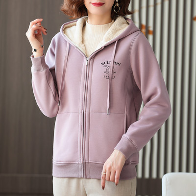 Kapuutsiga ja sulevoodriga talvine dressipluus naistele