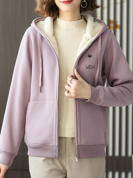 Kapuutsiga ja sulevoodriga talvine dressipluus naistele