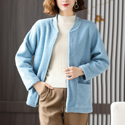 Νέο μοντέλο γυναικείο πουπουλένιο φούτερ με στρογγυλή λαιμόκοψη και τσέπες