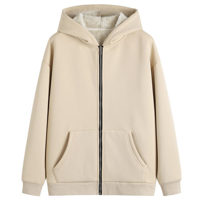 Naistele sooja voodri ja kapuutsiga talvine dressipluus