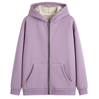 Naistele sooja voodri ja kapuutsiga talvine dressipluus