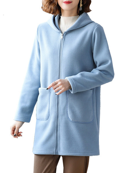 Γυναικείο μακρύ φούτερ με κουκούλα και επιγραφή