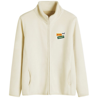 Tikitud tekstiga ja kõrge kraega igapäevane naiste dressipluus