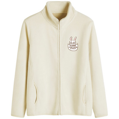 Tikitud tekstiga ja kõrge kraega igapäevane naiste dressipluus