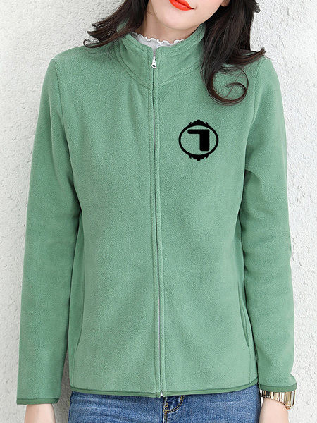 Tikitud tekstiga ja kõrge kraega igapäevane naiste dressipluus