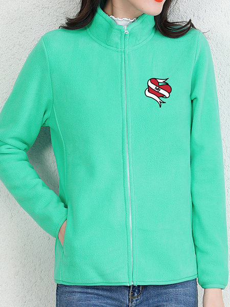 Tikitud tekstiga ja kõrge kraega igapäevane naiste dressipluus