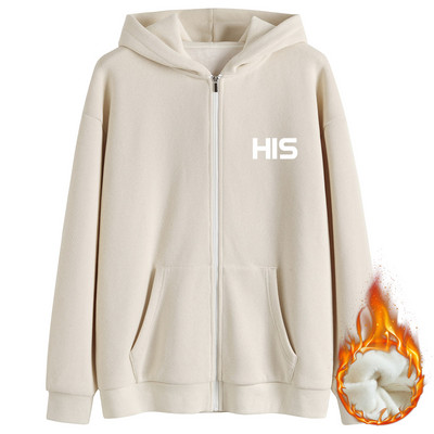 Sügis-talvine sooja voodri ja kapuutsiga dressipluus