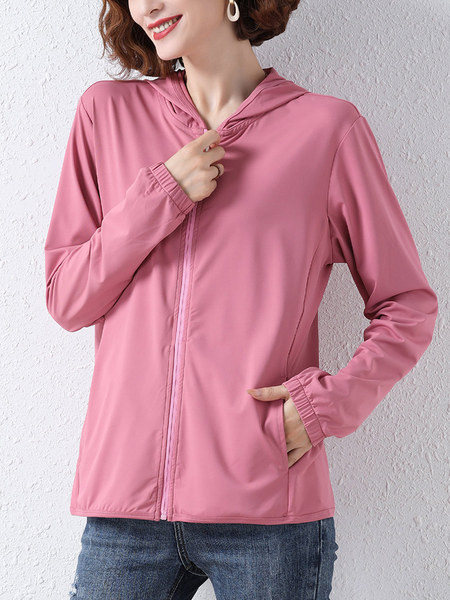 Női sport pulóver kapucnival és cipzárral