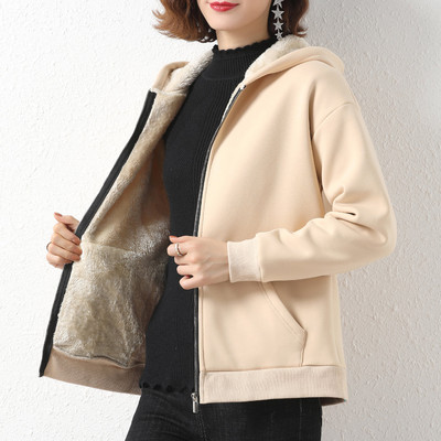 Ζεστό γυναικείο φούτερ με κουκούλα και φόδρα