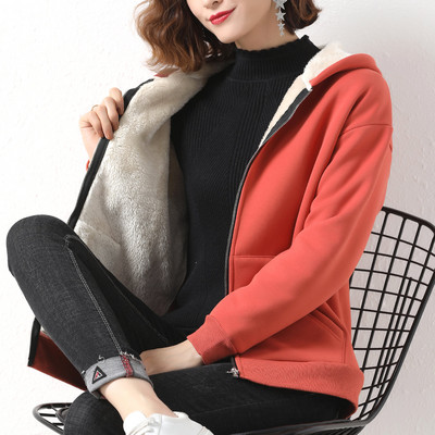 Ζεστό γυναικείο φούτερ με κουκούλα και φόδρα