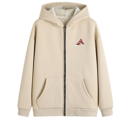 Ζεστό γυναικείο φούτερ με κουκούλα και φόδρα