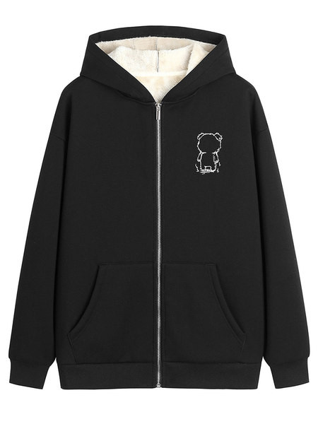 Ζεστό γυναικείο φούτερ με κουκούλα και φόδρα