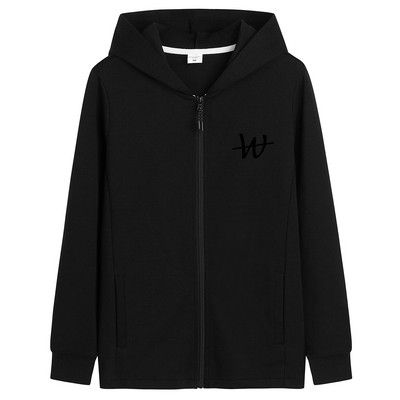 Õhuke kevadine kapuutsiga dressipluus ja tikitud kiri