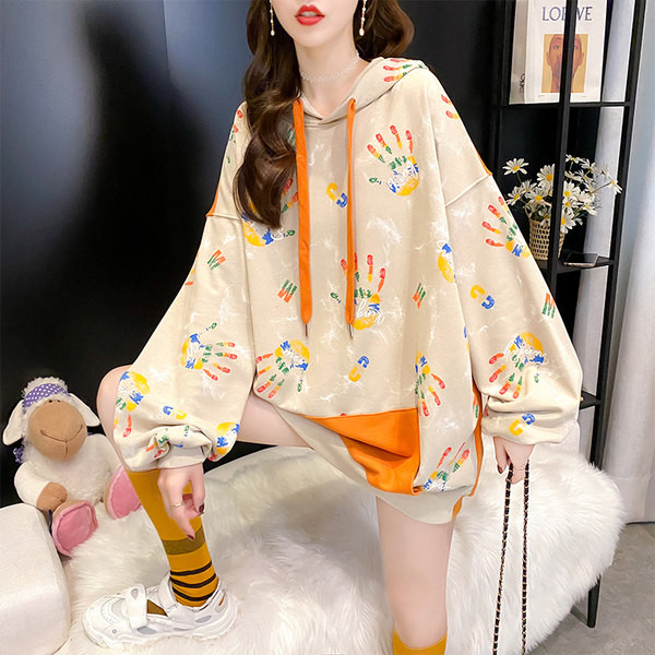 Γυναικείο φούτερ φθινοπωρινό με κορδόνια και κουκούλα