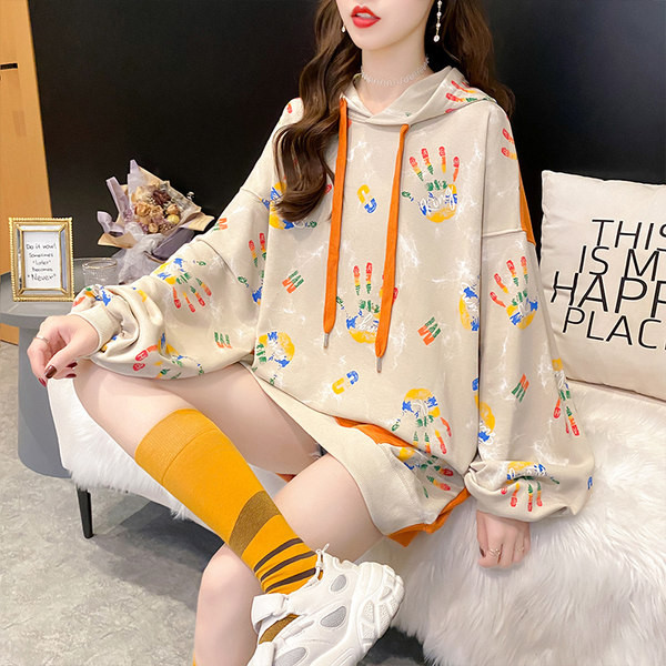 Γυναικείο φούτερ φθινοπωρινό με κορδόνια και κουκούλα