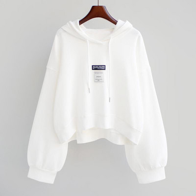 Igapäevane naiste dressipluus kapuutsiga ja embleemiga