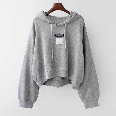 Igapäevane naiste dressipluus kapuutsiga ja embleemiga