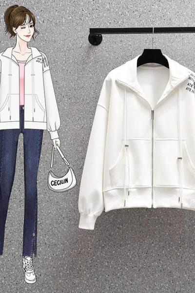 Γυναικείο καθημερινό φούτερ με φερμουάρ και κορδόνια