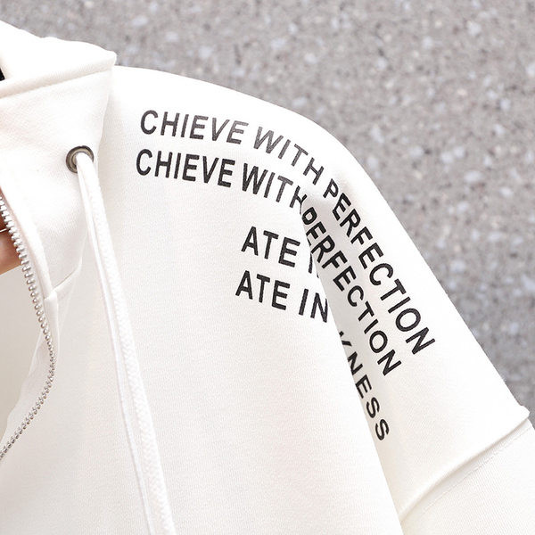 Γυναικείο καθημερινό φούτερ με φερμουάρ και κορδόνια