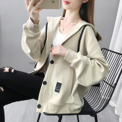 Uue mudeli kapuutsiga ja nööpkinnitusega naiste dressipluus