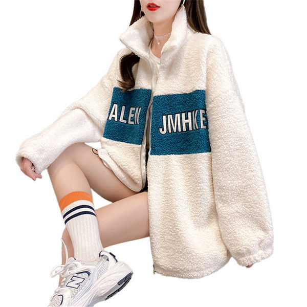 Naiste kõrge krae ja tikandiga dressipluus