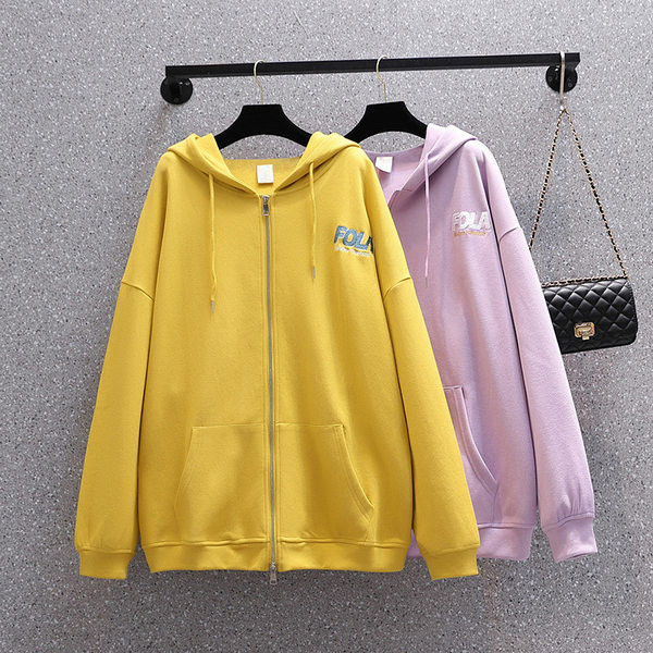 Uue mudeliga naiste kapuutsiga dressipluus kollase ja lilla värviga