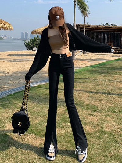 Μοντέρνο τζιν Charleston με ψηλή μέση για γυναίκες