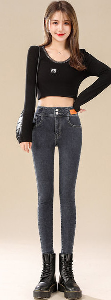 Moodsad kõrge vöökohaga elastsed naiste teksad