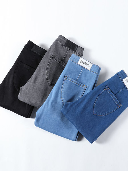 Stiilsed naiste teksapüksid, pikk, kõrge vöökohaga liibuv mudel