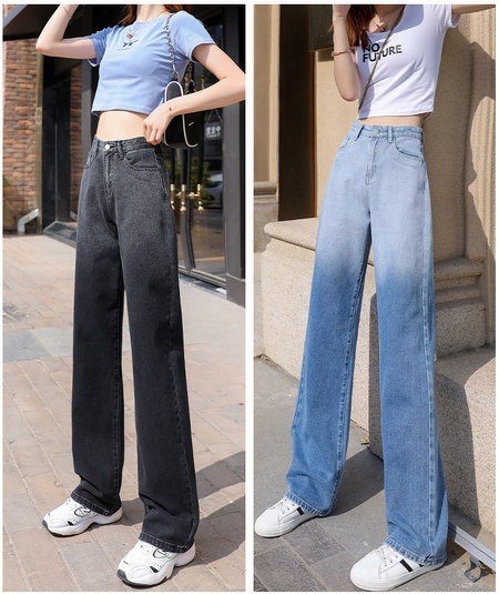 Laiad naiste teksad kõrge vöökohaga puhta mudeliga