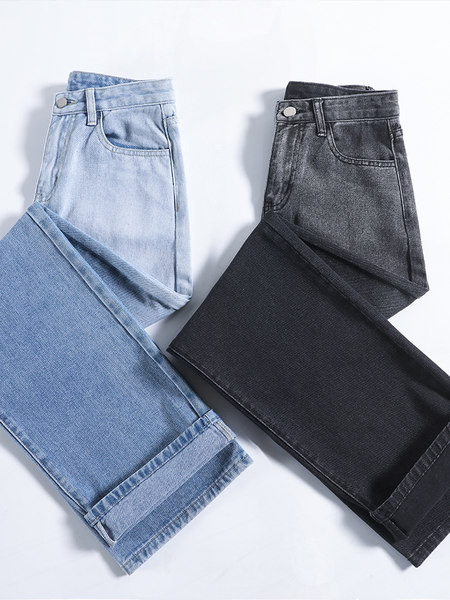 Laiad naiste teksad kõrge vöökohaga puhta mudeliga