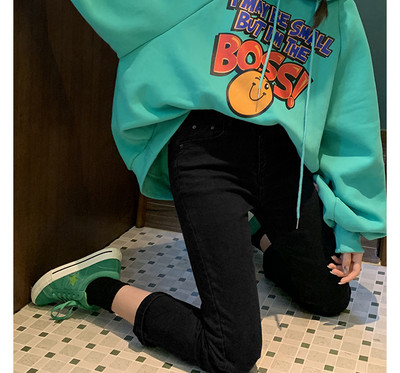 Praegused naiste ühevärvilised teksad pikkusega 9/10