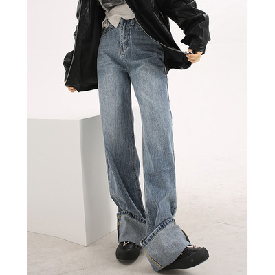 Γυναικείο casual τζιν με ψηλόμεσο μπλε χρώμα