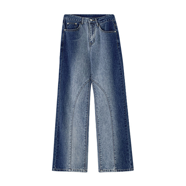 Φαρδύ γυναικείο τζιν ίσιο μοντέλο με ψηλή μέση