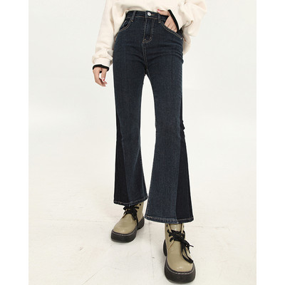 Laiade säärte ja kõrge vöökohaga vabaaja teksad naistele