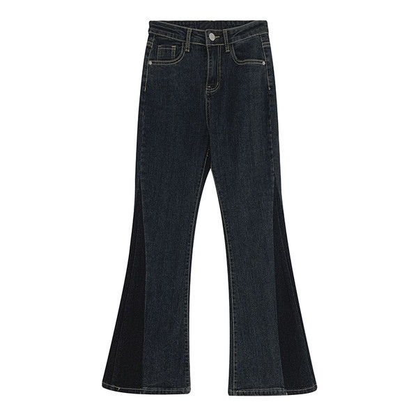 Laiade säärte ja kõrge vöökohaga vabaaja teksad naistele