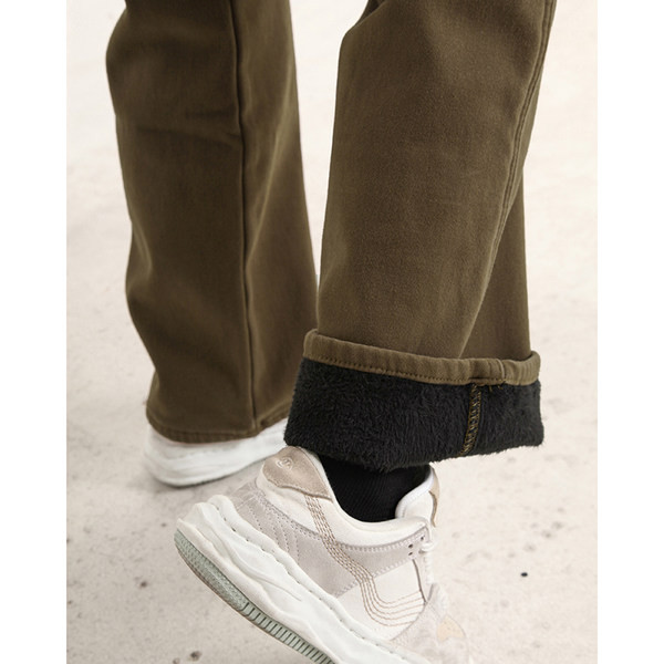 Naiste kõrge vöökoha ja sooja voodriga talveteksad - sirge mudel