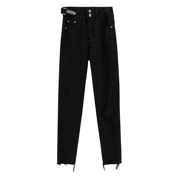 Kõrge vöökohaga liibuvad ja 9/10 pikkusega teksad naistele