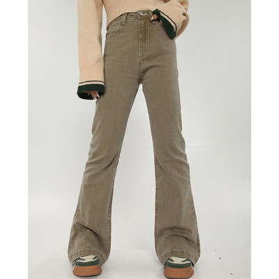 Naiste retro-kevadteksased kõrge vöökohaga