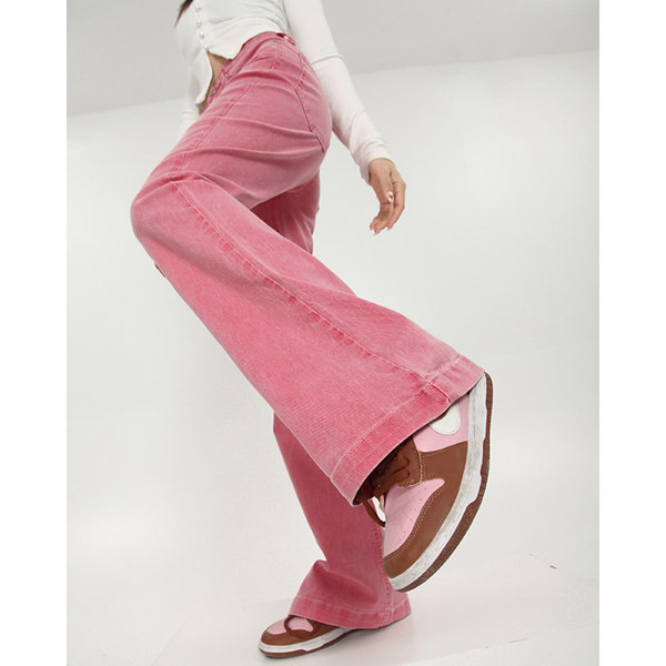 Naiste retro-kevadteksased kõrge vöökohaga