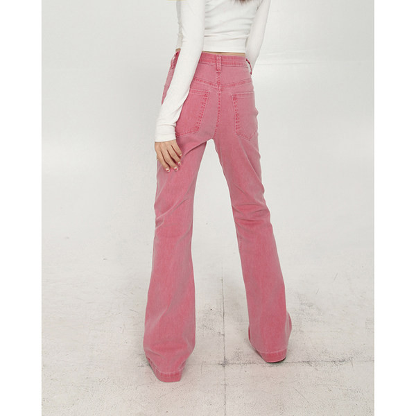 Naiste retro-kevadteksased kõrge vöökohaga