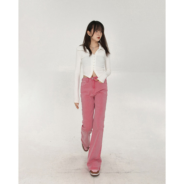 Naiste retro-kevadteksased kõrge vöökohaga