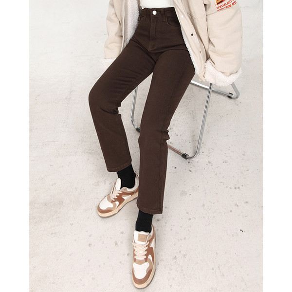 Kõrge vöökohaga sügis-talvised teksad - pikkus 9/10