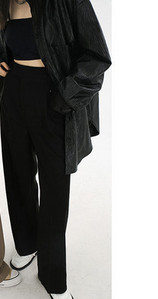 Uue mudeli naiste laiad kõrge vöökohaga püksid - kolme värvi