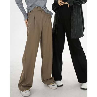 Нов модел дамски широк панталон с висока талия -три цвята