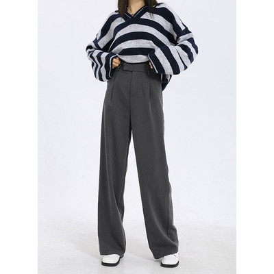 Uue mudeli naiste laiad kõrge vöökohaga püksid - kolme värvi