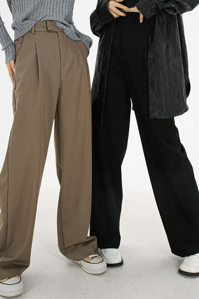 Uue mudeli naiste laiad kõrge vöökohaga püksid - kolme värvi