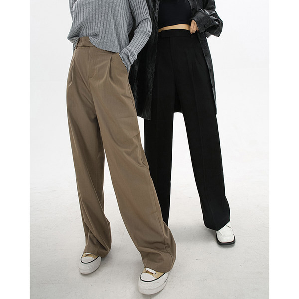 Uue mudeli naiste laiad kõrge vöökohaga püksid - kolme värvi