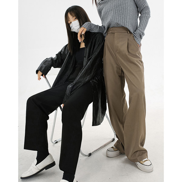 Uue mudeli naiste laiad kõrge vöökohaga püksid - kolme värvi