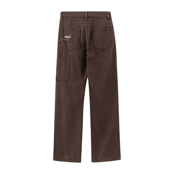 Stiilne naiste teksapükste sirge küljetaskuga mudel